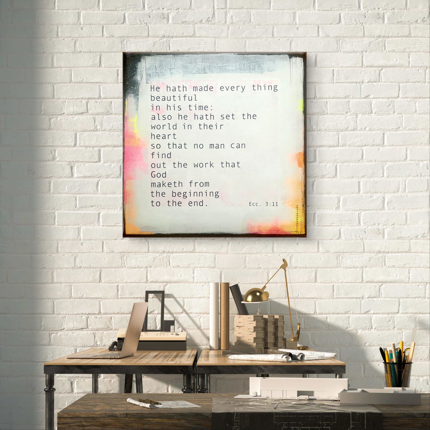 Ecclesiastes 3:11 – Christian Wall Art | Acrylic Painting on Wood Panel